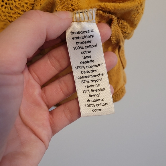 Maurices Boho Lace Top - Mustard Yellow (Medium) - Picture 5 of 6